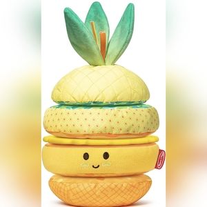 Yellow, Fabric, Melissa & Doug Multi-Sensory Pineapple Soft Stacker Infant Toy